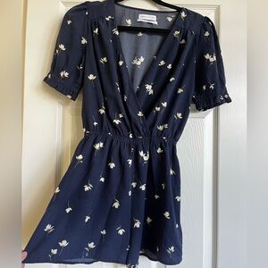 Navy floral romper